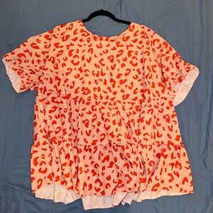 Cheetah babydoll top